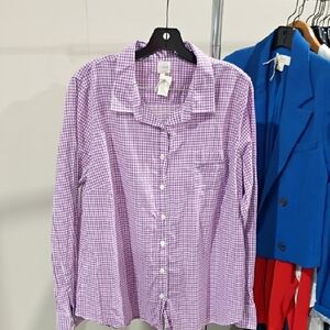 J. Crew Purple Gingham Shirt - Size XL. Flattering Fit!